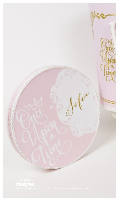Trusou de botez brodat pentru fetite cu printese, Once upon a time 7